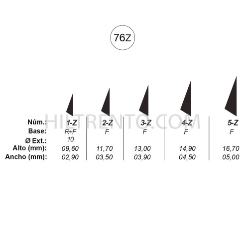 Agujas de perforar ref.76-Z (5 números)