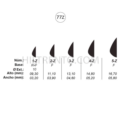 Agujas de perforar ref.77-Z (5 números)