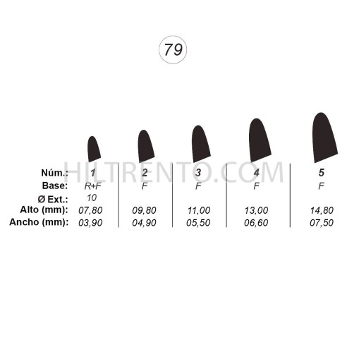 Agujas de perforar ref.79 (5 números)