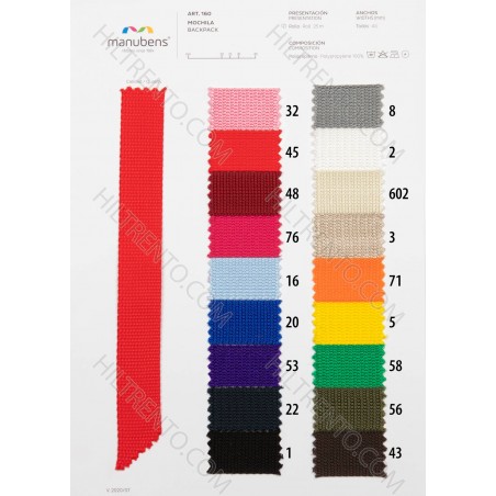 Cinta polipropileno mochila 25 mm Manubens 160 - Rollo 25 metros