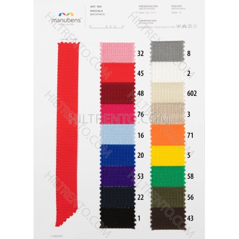 Cinta polipropileno mochila 40 mm Manubens 160...