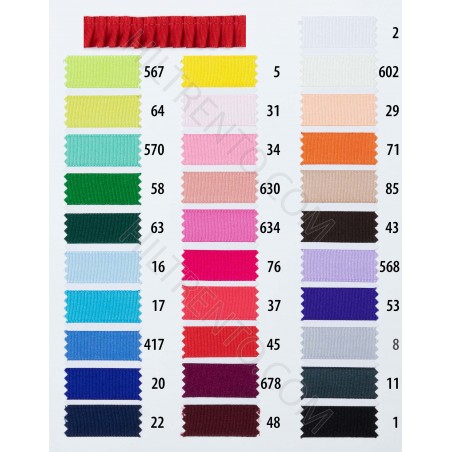 Cinta tafetán fruncido 100% poliéster 16 mm Manubens 8541 - 25 metros