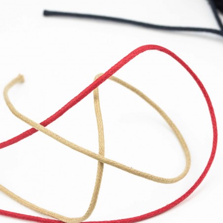 Cordón redondo ref.98 fino encerado algodón 1.8 mm - Rollo 100 metros