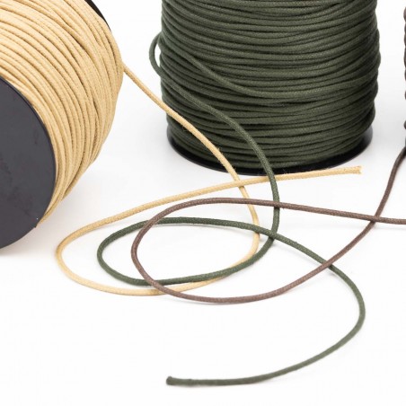 Cordón redondo ref.664 encerado algodón 2 mm - Rollo 100 metros