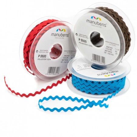 Cinta ondulina zig zag Manubens ref. 5500 de 4 mm nº 1,5 - Rollo 25 metros