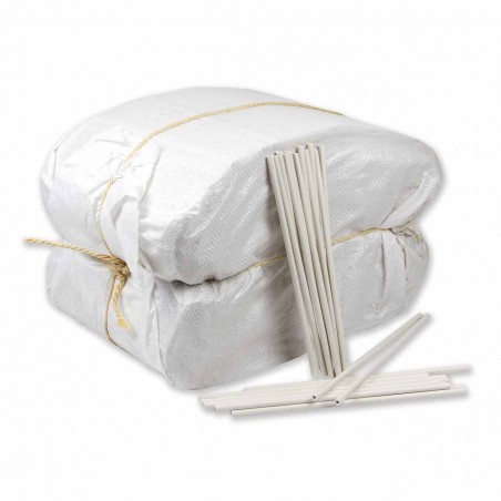 Palillo calzado plástico blanco con terminal 22 cm - Pack 20 kg