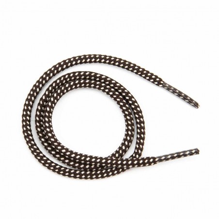 Cordón redondo fantasía color blanco-marrón con terminales ref.656-1 poliéster 4 mm (largo de 50 a 180 cm) - pack 144 uds
