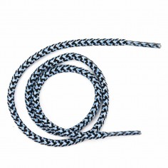 Cordón redondo fantasía color azul-negro con terminales...