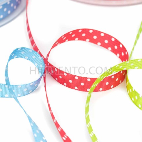 Cinta tafetán topos - lunares poliéster Manubens 1410 - 25 metros