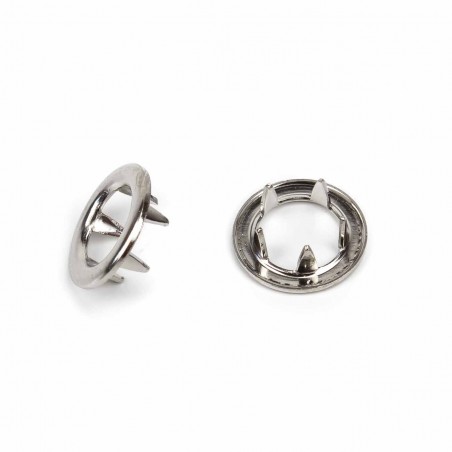 Arandela MF0/AL Broches de presión (corchetes, snaps) 9.5 mm Latón níquel - Caja 2500 uds