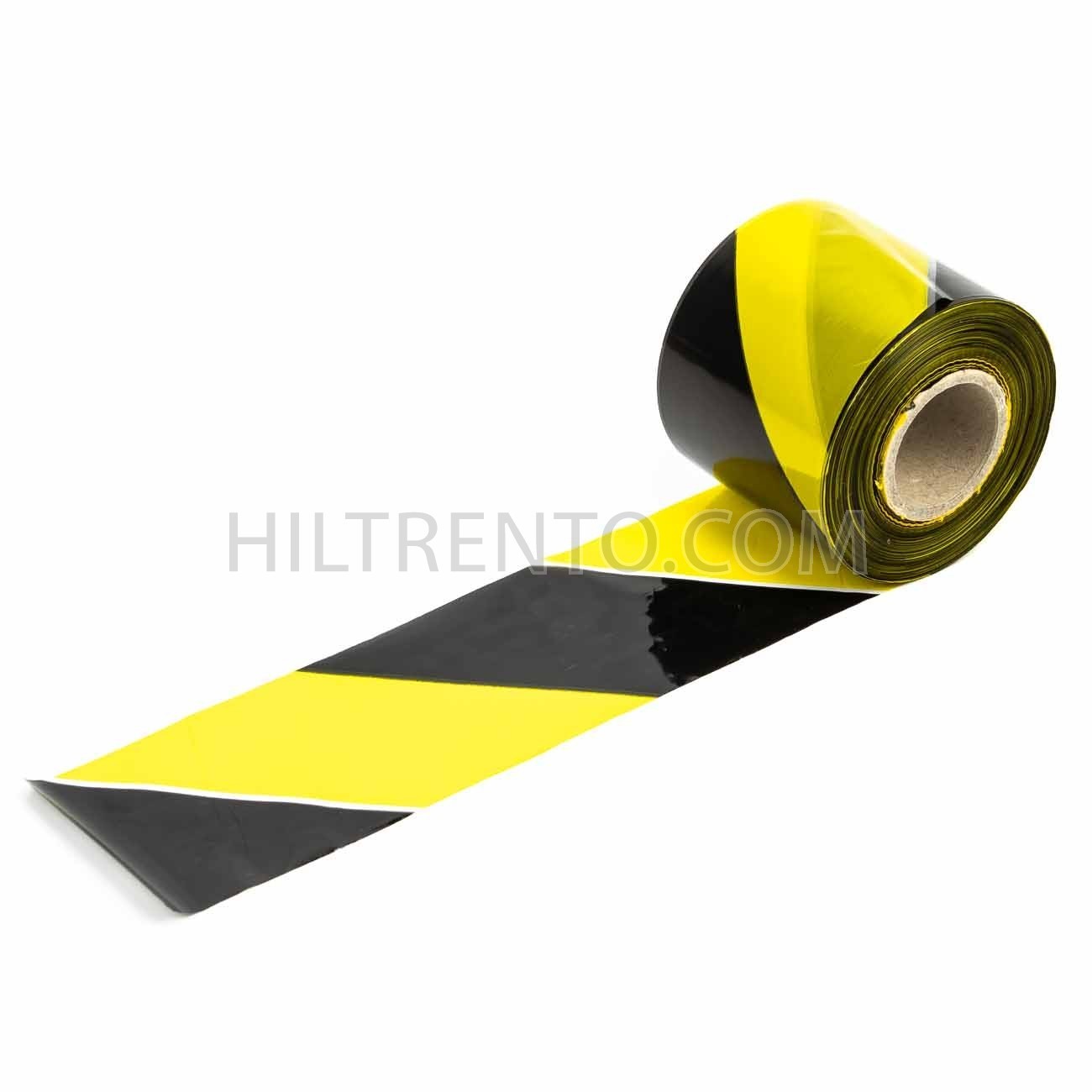 Cinta De Barrera advertencia de riesgo de seguridad no adhesiva amarilla y negra 70mm X 500m En Caja