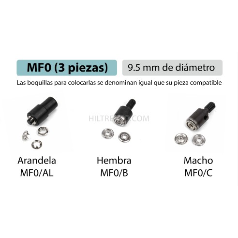 Arandela MF0/AL Broches de presión (corchetes,...