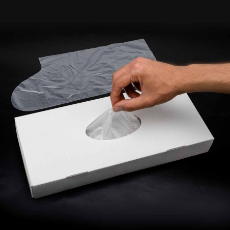 500 Calzas desechables bolsas para probar zapatos, con dispensador