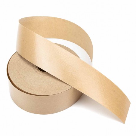 Precinto reforzado con hilos papel engomado marrón kraft 60 mm x 150 mts, adhesivo vegetal - Caja 6 uds