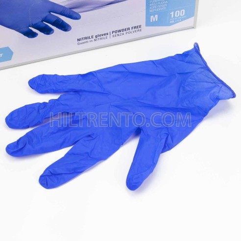 Pack 100 guantes médicos azules sin polvo, alta...