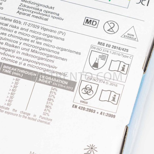 Pack 100 guantes médicos azules sin polvo, alta...