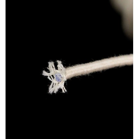 Cordón goma elástica 3 mm, redondo, algodón-caucho natural biodegradable color crudo - rollo 150 mts