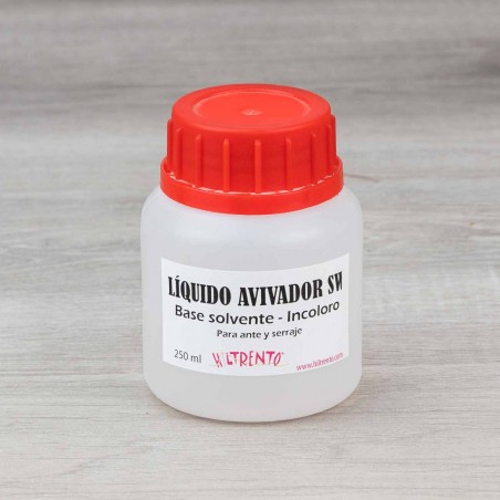 Líquido avivador SW, da brillo a piel de serraje y ante, base solvente, incoloro - 250 ml