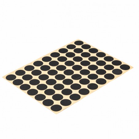 Etiquetas circulares negras adhesivas nylon refuerzo costuras - Hoja 63 uds