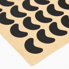 Etiquetas forma media luna negras adhesivas nylon...