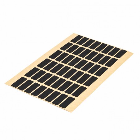 Etiquetas rectangulares negras adhesivas nylon refuerzo costuras - Hoja 45 uds