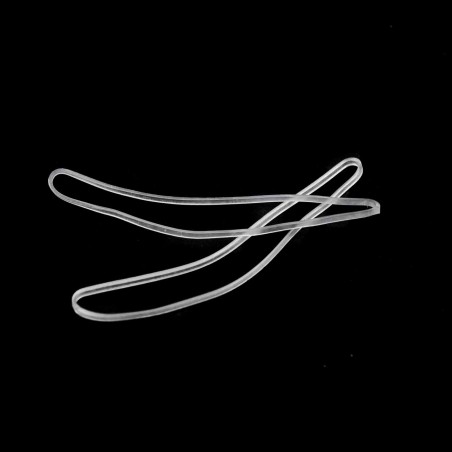 Goma elástica banda silicona transparente 100x2 mm, para atar y sujetar productos 1 kg ( 1800 uds)