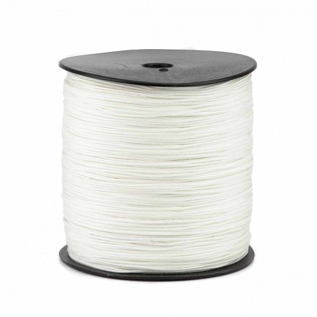 Cordón blanco 1.5 mm nylon, riel para cortinas y estores - 500 metros
