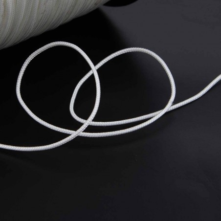Cordón blanco 1.5 mm nylon, riel para cortinas y estores - 500 metros
