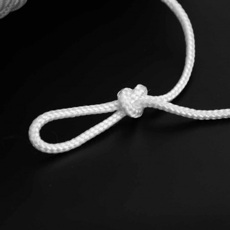 Cordón blanco 3 mm polipropileno, riel para cortinas y estores - 200 metros