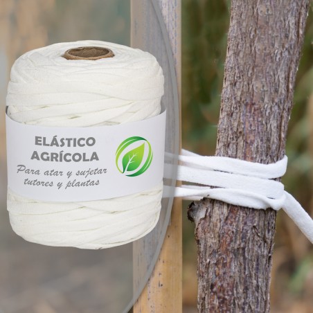 200 mts Goma elástica cuerda agrícola cinta blanca 7 mm, atar árboles y plantas, plana y suave, entutorar