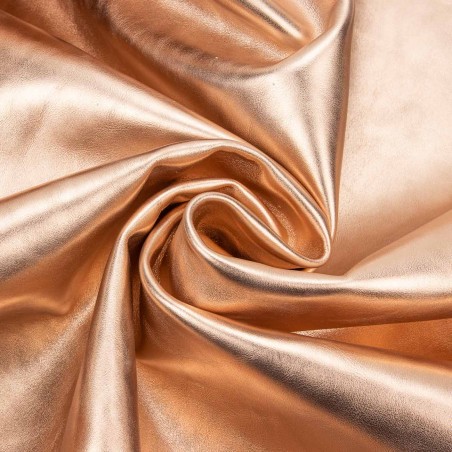 Piel napa vacuno laminada metalizada, color cobre, grosor 1,2 - 1,4 mm