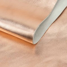 Piel napa vacuno laminada metalizada, color cobre, grosor...